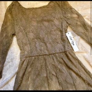 [SOLD] NWT Nude Lace Long Sleeve Dress Medium